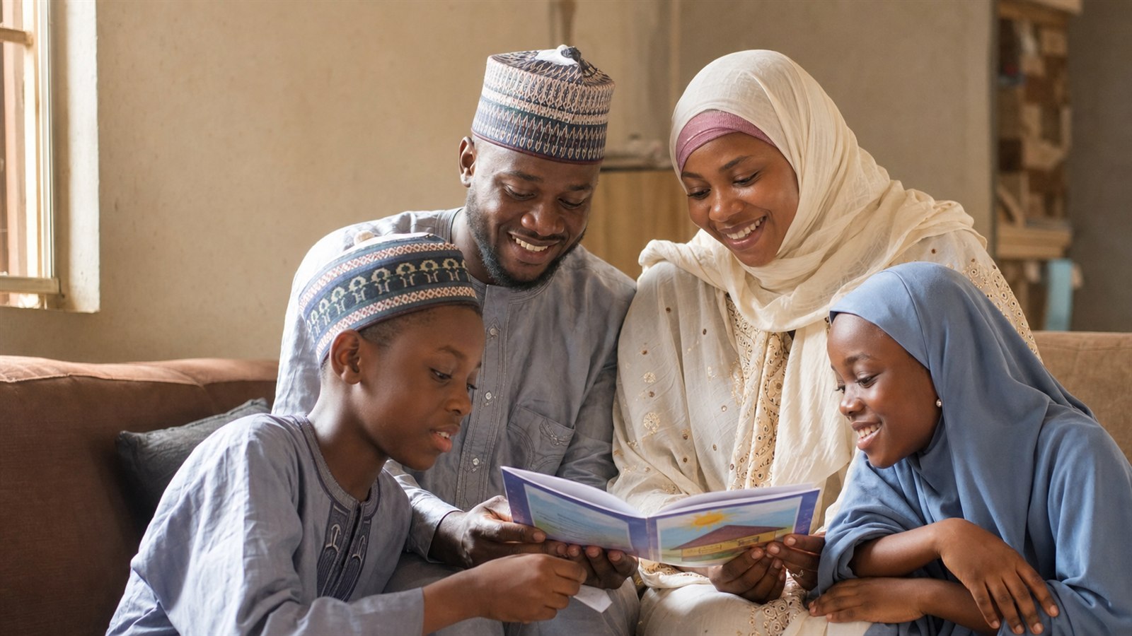 A community learning together in an Ilorin courtyard