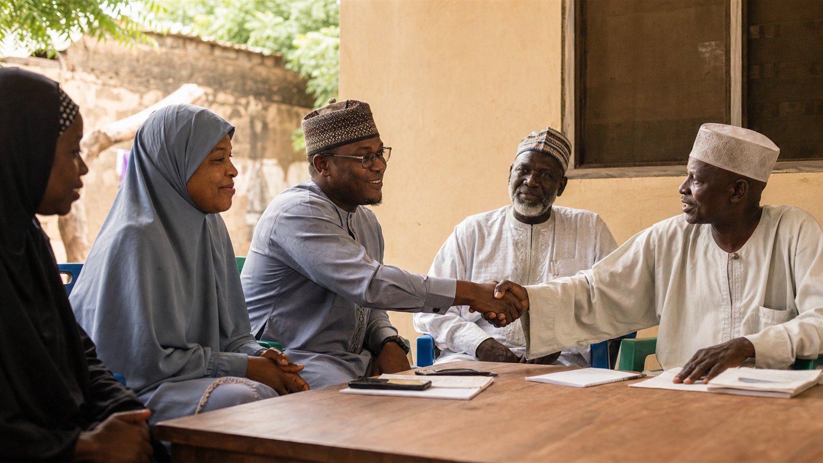 Foundation representatives meeting prospective partners